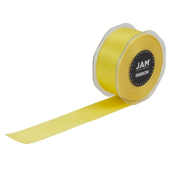 JAM Paper Yellow Ribbon, 1.5in x 25yd, 1 Pack