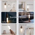 thumbnail image 4 of Lámpara de pared de madera recargable por USB con interruptor, luces de pared inalámbricas de batería para interiores con sensor de movimiento, luz blanca cálida magnética para dormitorio., 4 of 5