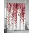 thumbnail image 5 of Shower Curtains Red Wisteria Bath Curtain Watercolor Leaf Waterproof Bathroom Shower Curtain Set with Hooks Decoration 72 x 72 Inches, 5 of 7