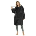 thumbnail image 7 of Catalonia Women’s Sherpa Hoodie Sweatshirt Dress, Casual Snuggle Wearable Blanket Pullover Sweater with Kangaroo Pocket, Warm and Soft, Gift for Her, Black, 7 of 7