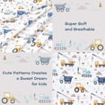 thumbnail image 4 of Viviland Kids Sheet Set Twin Size 3 Pcs, Boys Sheet Set with Blue Excavator Car Pattern，Kids Boys Twin Fitted Sheet，Breathable & Silky Soft Microfiber Fitted Sheet, 4 of 8