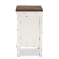 thumbnail image 5 of Baxton Studio Levron Classic and Traditional Walnut Brown and Antique White Finished Wood 3-Drawer End Table, 5 of 10