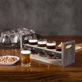 thumbnail image 4 of MyGift Vintage Gray Wood Beer Tasting Glasses Holder with 4 Clear Beer Glass, 4 of 5