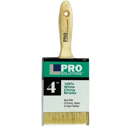 4 Pro Solutions 23140 White China Bristle Paint Brush, Beavertail Handle