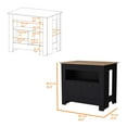 thumbnail image 3 of FM FURNITURE Theba Kitchen Island with 2 doors 3 shelves Black Engineered Wood, 3 of 6