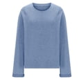 thumbnail image 3 of cfhntfmh Fall Tops for Women Oversized Crewneck Long Sleeve Solid Color T-Shirts Lounge Loose Work Basic Shirts, 3 of 6