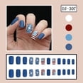 thumbnail image 4 of Uxgjfwu 24Pcs 4th Of July Press On Nails, Patriotic Flag Fake Nails, Short Length Glue On Nails, Independence Day Nail Art Decorations for Easy Manicure, 4 of 7