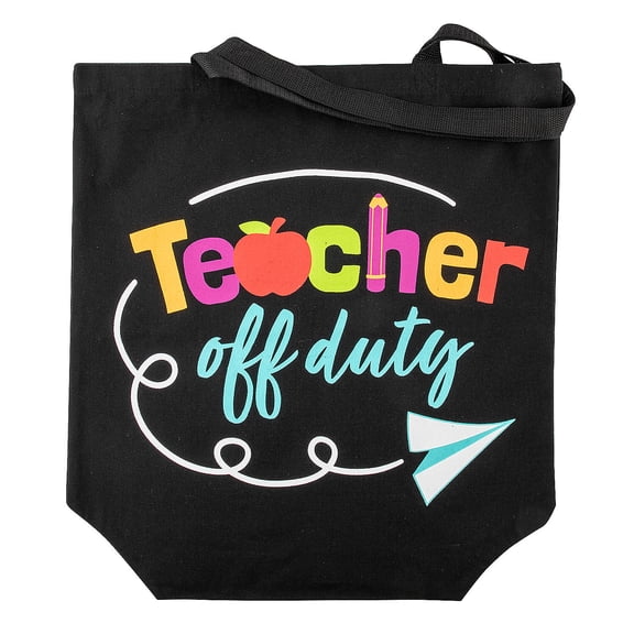 18" x 20" Large Teacher Off Duty Canvas Tote Bag