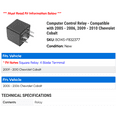thumbnail image 2 of Computer Control Relay - Compatible with 2005 - 2006, 2009 - 2010 Chevy Cobalt, 2 of 2