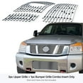 thumbnail image 3 of APS Compatible with Nissan Titan 2008-2015 Main Upper Lower Bumper Stainless Steel Chrome 8x6 Billet Front Grill Grille Insert Combo N67814C, 3 of 7