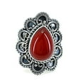 thumbnail image 2 of Navya Craft Carnelian Pear Shape 925 Sterling Silver Handmade Women Statement Ring Size 7.5, 2 of 5