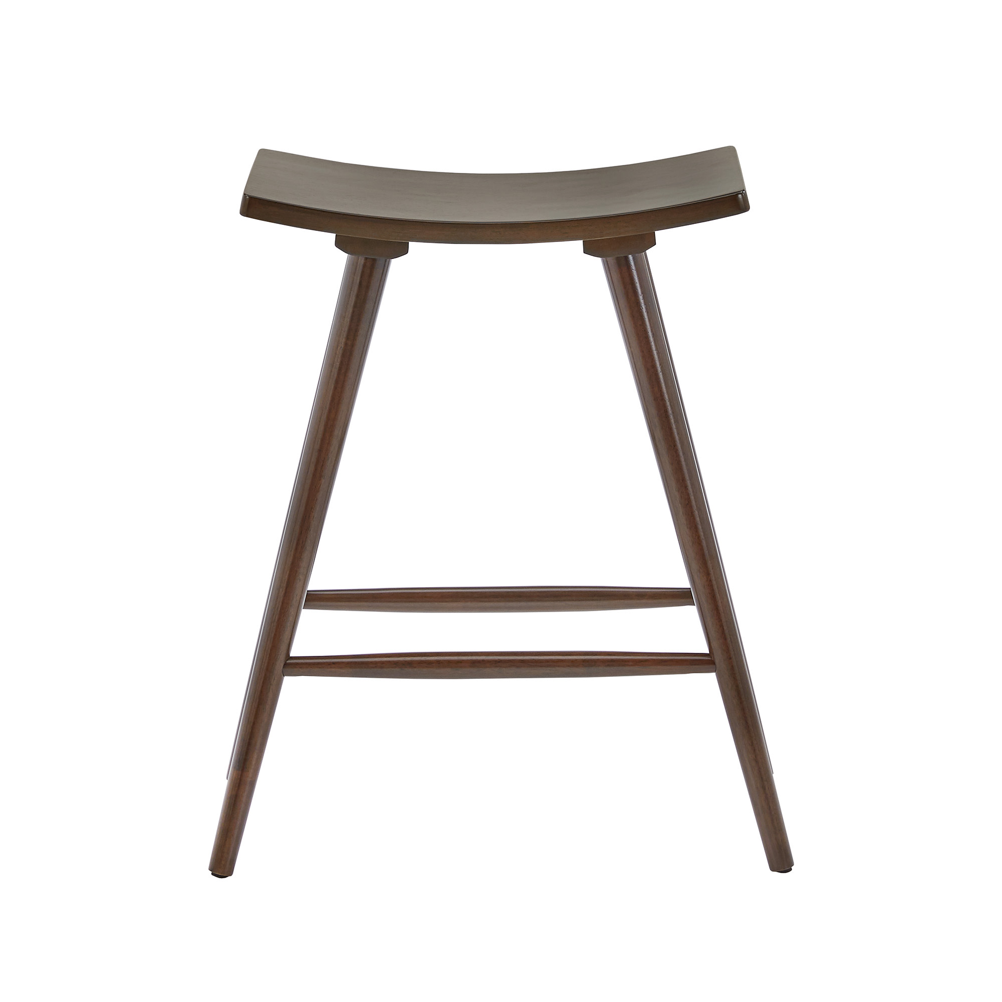 Weston Home Danville Solid Wood 24" Counter Stool, Set of 2, Dark Walnut Finish