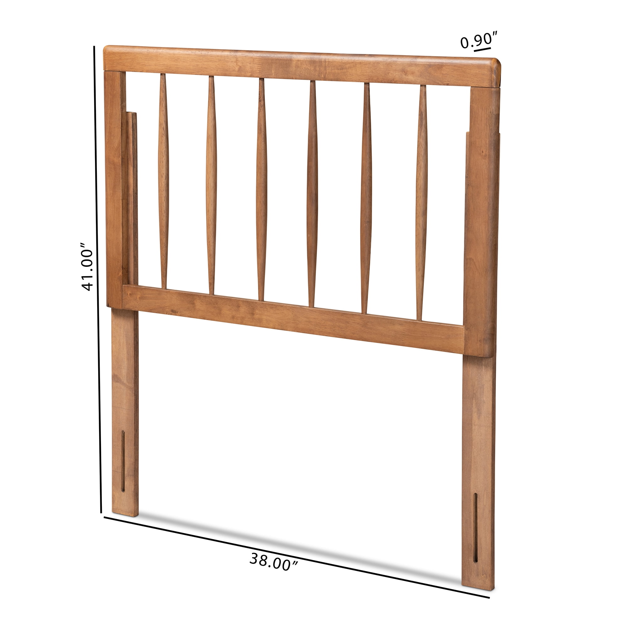 Baxton Studio Valin Contemporary/Modern Back Support Rubberwood Headboard, Twin, Ash Walnut