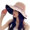 thumbnail image 1 of Sombrero de pescador con lazo de ala ancha, transpirable, con protección solar UV para mujer, sombrero para el sol, sombreros de playa para fiestas al aire libre, 1 of 5