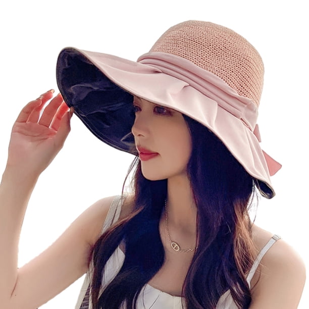 Sombrero de pescador con lazo de ala ancha, transpirable, con protección solar UV para mujer, sombrero para el sol, sombreros de playa para fiestas al aire libre