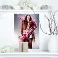 thumbnail image 1 of Erotic Flower Woman in Jacket - Portrait Canvas Art Print, 1 of 3