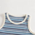 thumbnail image 6 of Fengqque Girls Tank Tops Sleeveless Undershirt Kids Striped Print Shirt Casual Crew Neck Slim Fit Tee Blue 12-13 Years, 6 of 9
