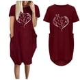 thumbnail image 1 of SMihono Robe d'Été Grande Taille pour Femmes 2023 Mode d'Été Imprimé Floral Décontractée à Manches Courtes avec Poche Col Rond Robe Ample, 1 of 5