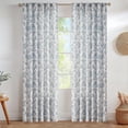 thumbnail image 2 of Cortinas Vangao, mezcla de lino, estampado floral, 214 cm de longitud, color azul, 2 of 8