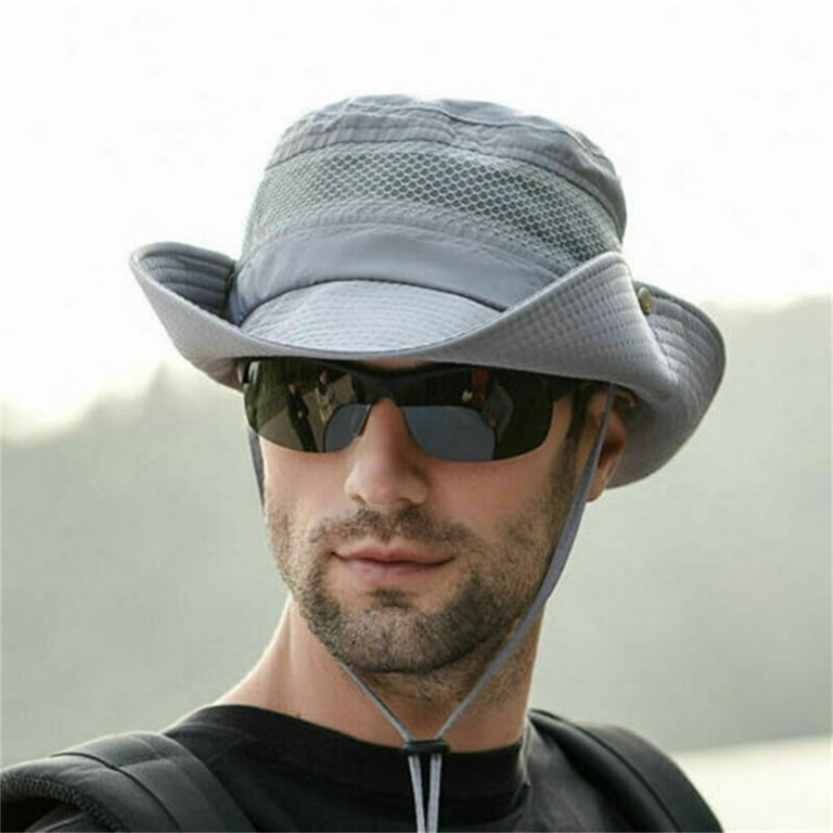Sun Hat for Men Women Bucket Hat with String Cooling Hat Heatstroke Ice Cap  Wide Brim Sun Hat Waterproof Breathable UV Protection Hiking Fishing Hat-Coffee  
