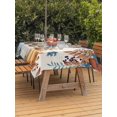 thumbnail image 2 of Outdoor Tablecloth with Umbrella Hole and Zipper, Fall Pumpkins Orange Blue Rectangle Table Cloth 60x84 Inch Waterproof Tablecloth, Thanksgiving Botanical Retro Picnic Table Cover for Patio Camping, 2 of 7