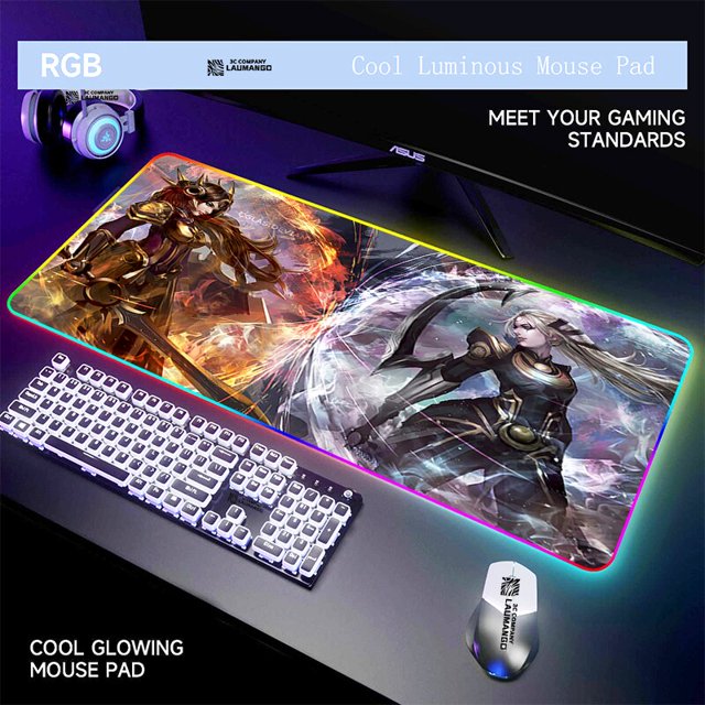 Jinx League Legends-Alfombrilla de ratón para ordenador portátil, Alfombrilla de ratón de Anime Xxl, teclado RGB, Alfombrilla de Pc, Alfombrilla Xxl LIUWENJING unisex