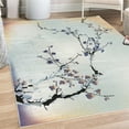 thumbnail image 1 of Nature Decorative Rug, Flowers Buds and Birds with Cherry Branches Style Art Painting Effect, Quality Carpet for Bedroom Dorm and Living Room, 6 Sizes, Quartz Peach, by Ambesonne, 1 of 4