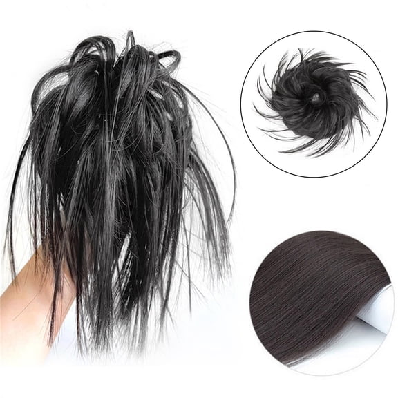 Dengmore Ponytail For Hair Extension, Hair Part With Elastic Large Duvet Hair Part, Bridal Hairstyles Wavy Messy Bun Hair Parts Natural Looking Wigs for Daily Party