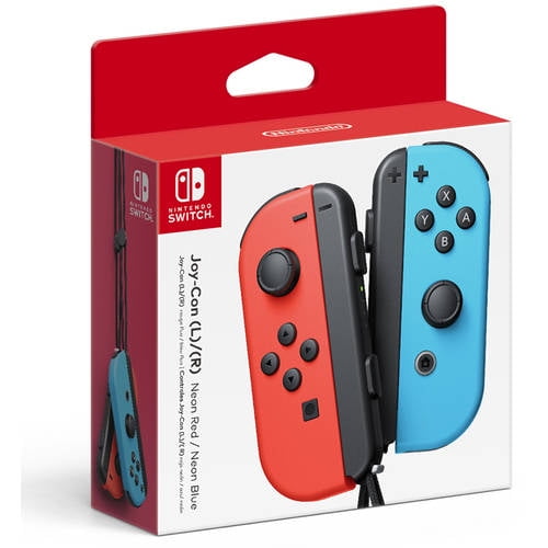 Nintendo Switch Joy-Con Pair, Neon Red and Neon Blue