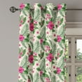 thumbnail image 2 of Ambesonne Watercolor Grommet Curtain, Plumeria Hibiscus, 50" x 108", Magenta Cream Green, 2 of 6