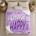 thumbnail image 5 of Positive Affirmation Choose Happy Typography Collage Purple, Cozy Typography Art Scene, Warm Flannel Blanket for Living Room and Reading Nook, Art Lovers Valentine's Day Gift, Artistic Home Decor, 5 of 9