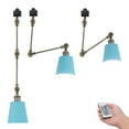thumbnail image 1 of FSLiving H Type Gimbaled Track Lighting, Ceiling Spotlighting Remote Control, Color Changing RGBW A19 Smart Bulb Mini Lights H Track Mounted for Kitchen Sloped Ceiling,Disco Ball, Macaron Blue, 1 of 9
