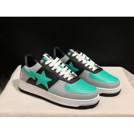 

BAPE Men s and Women s Sneakers Classic Ape Head logo Lightning Star Graphic Leather sneakers Couple skate shoes