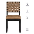 thumbnail image 5 of Steve Silver Reid Black Dining Side Chair with Saddle Brown Upholstery, 5 of 6