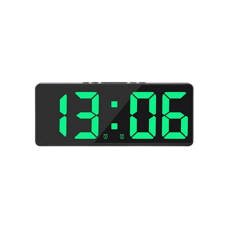 Digital Alarm Clock with Night Light, 6.06 x 2.48 x 0.86 in, Displays Time Date & Temperature, Features Dual Alarms & Color-Changing Light, Perfect for Bedside Table or Home Office Desk