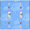 thumbnail image 1 of Metal Light Switch Wall Plate Outlet Cover (Sky Cloud Stars Rain Drops Check Pattern - Double Toggle), 1 of 2
