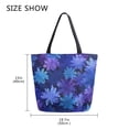 thumbnail image 5 of Open Top Canvas Tote Bag with Zipper Reusable Shopping Bag 13.5x15" Roomy Carryall Deep Indigo Snowflakes, 5 of 9