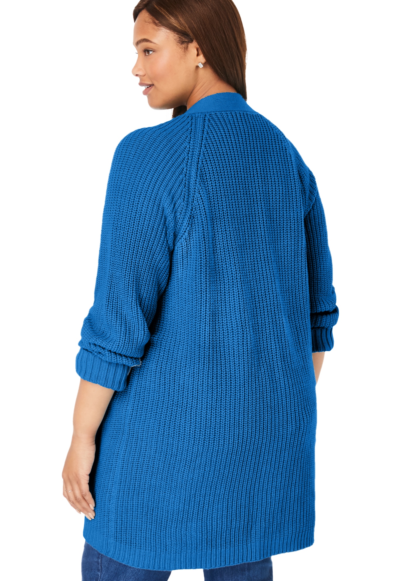 Woman Within Women S Plus Size Long Sleeve Shaker Cardigan Sweater Sweater