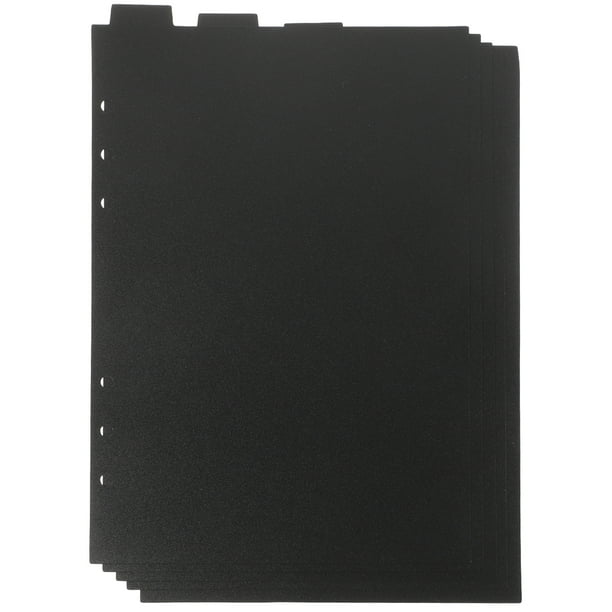 5PCS Binder Dividers Binder Página Insertar divisores de la oficina Dividers de 6 hoyos con pestañas superiores (A5)