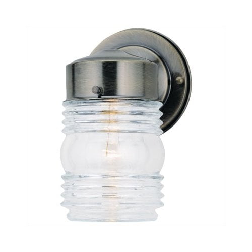 Westinghouse Lighting Exterior Jelly Jar Wall Sconce in Antique Brass