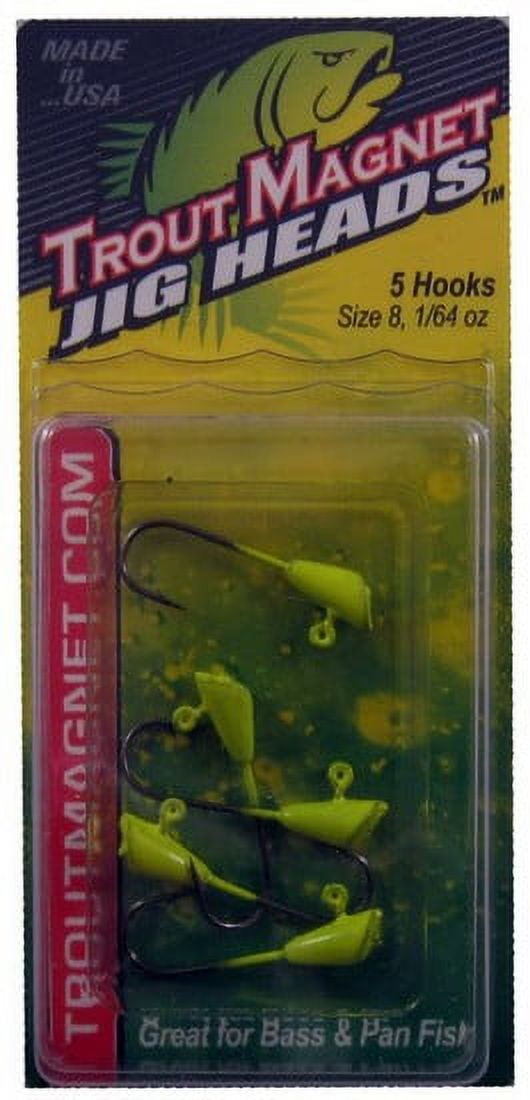 (3 pack) Leland Lures Trout Magnet Softbait, Chartreuse, 1/64 oz, Size 8, 5 Count