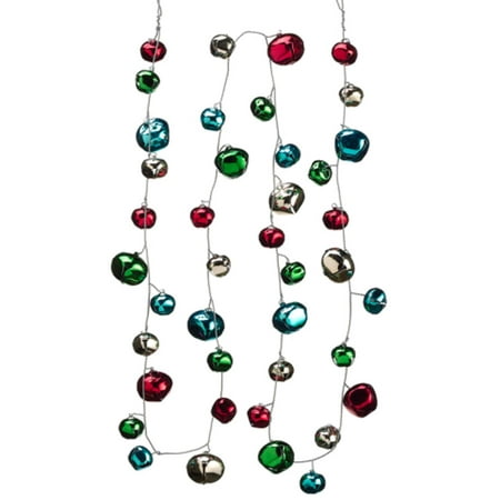 80 colorful festive jingle bell christmas garland unlit walmart com