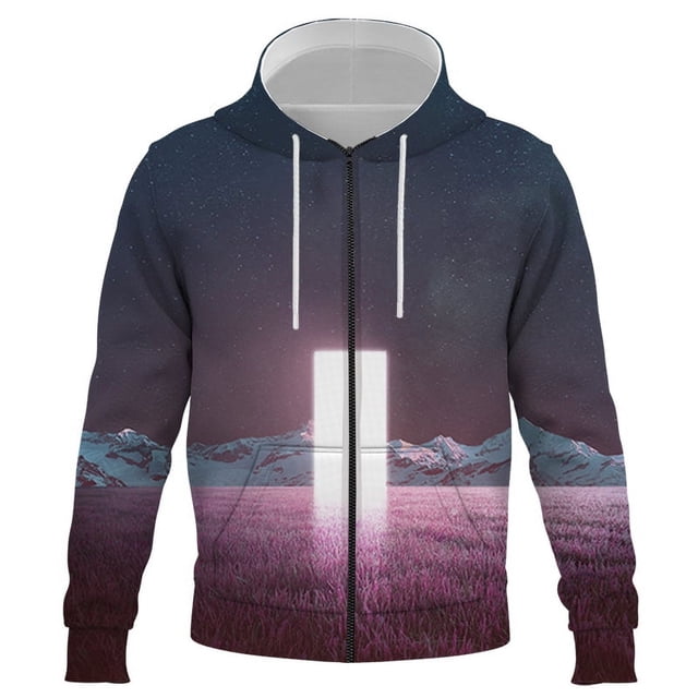 Hot Selling Zipper Hoodies Creative Sky 3D Printing Hooded Jacket Men's Women's Pullover Pattern Spring And Autumn Jacket Men