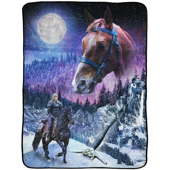 The Witcher Geralt on Horse 46x60 Silk Touch Microfiber Throw