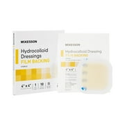 McKesson Hydrocolloid Wound Dressings, Thin Film Backing - 4 in x 4 in, 10 Count, 1 Pack