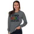 thumbnail image 4 of Two Brides Better Than One LGBT Pride Women's Long Sleeve T Shirt Brisco Brands M, 4 of 6