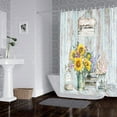 thumbnail image 6 of Extra Long Shower Curtain 72x84 inch Length, Country Style Shower Curtain Set for Bathroom, Water Resistant Polyester Fabric Machine Washable, 6 of 6