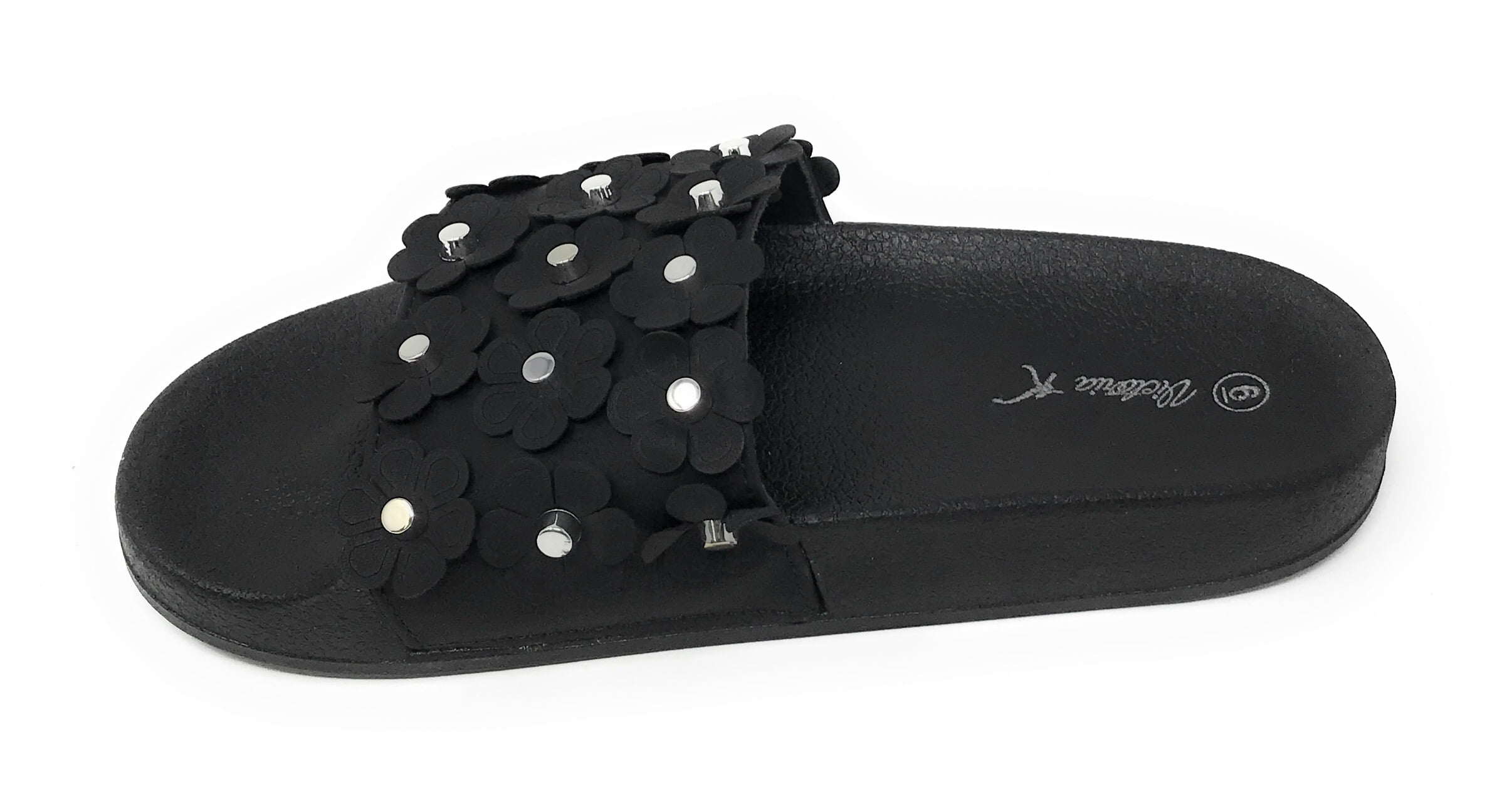 Victoria K Women's Daisy With Studs Slider Sandals