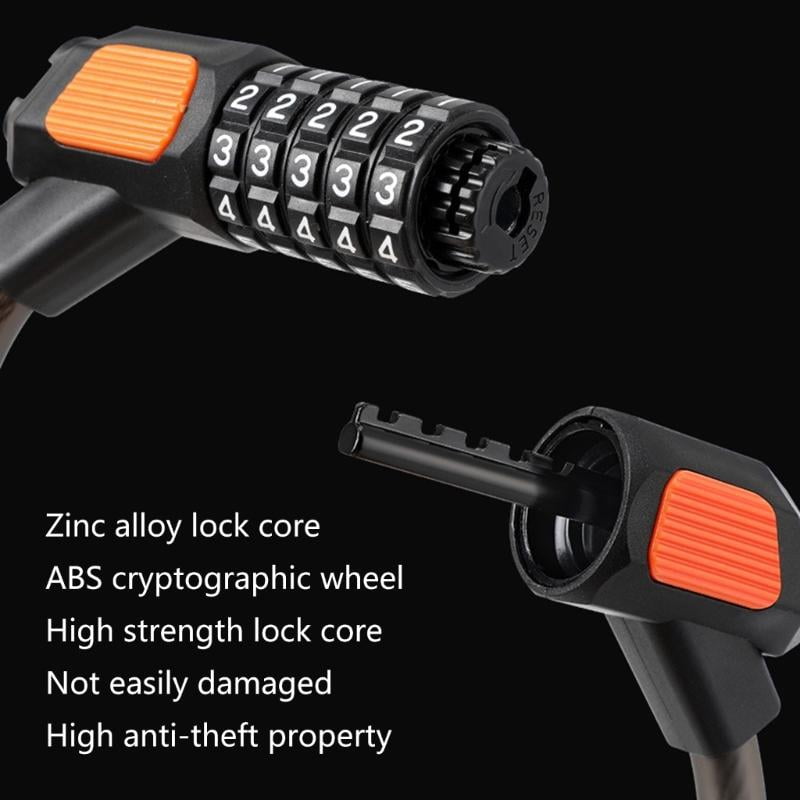 CEORPER Bike Code Lock Small Security Lock for Mountain Bicycles, 5Digits Lock Cable