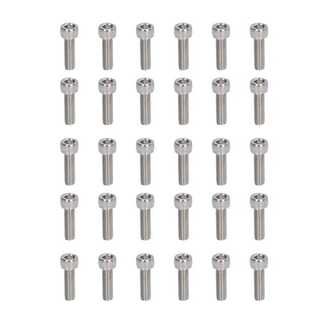 

30Pcs M6 Screw Bolts 304 Stainless Steel A270 Hex Socket Cap Cylinder Head Bolt Set DIN 912M6x20